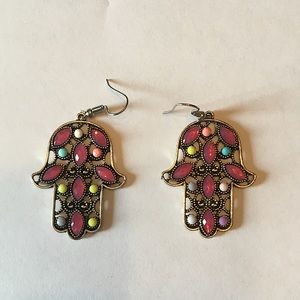 Hand of Fatima Jewel Earrings